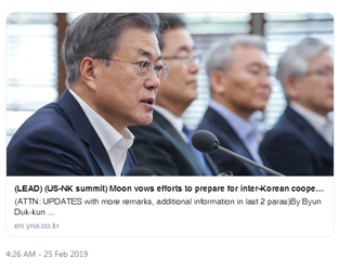 South Korean President Moon: “Should North Korea’s economy be opened, neighboring countries, international organizations and global funds will take part…