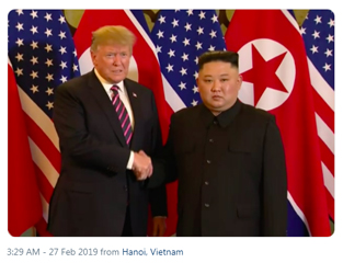 President Trump and Kim Jong Un begin their two day meeting with a grip and grin for the cameras.